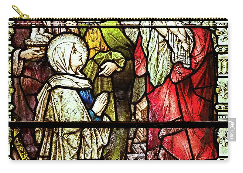 Hdr Zip Pouch featuring the digital art Saint Anne's Windows #8 by Jim Proctor