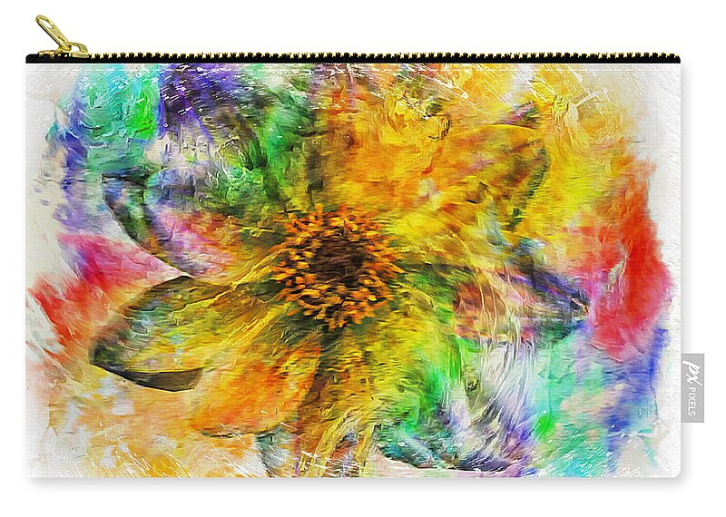 Abstract Zip Pouch featuring the painting 8a Abstract Expressionism Digital Painting by Ricardos Creations