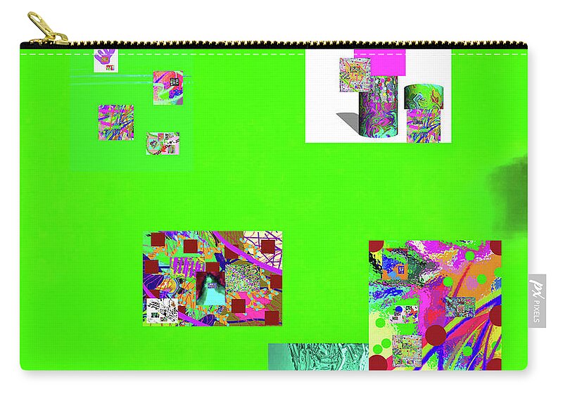 Walter Paul Bebirian Zip Pouch featuring the digital art 9-6-2015habcdefghijkl by Walter Paul Bebirian