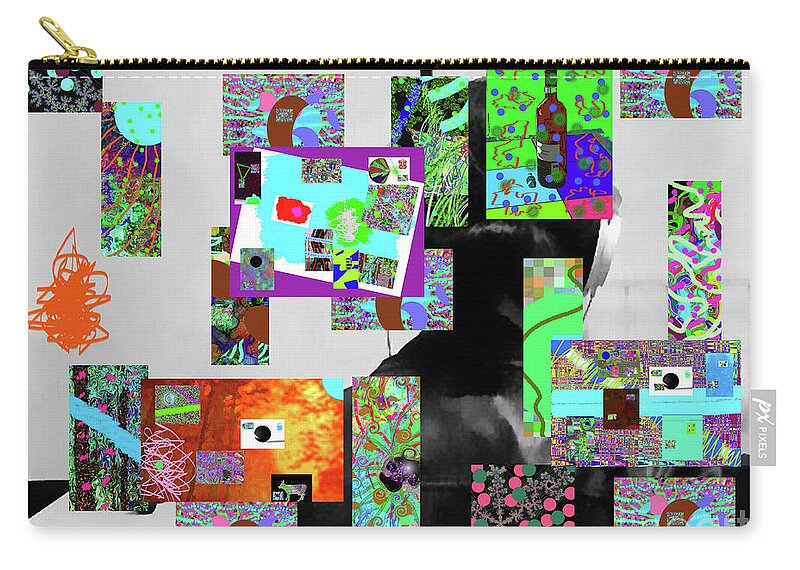Walter Paul Bebirian Zip Pouch featuring the digital art 9-6-2015mabcdefghijklmno by Walter Paul Bebirian