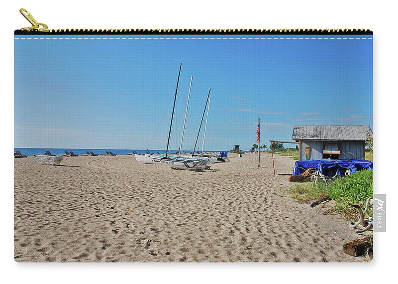 Beach Zip Pouch featuring the photograph 9- Beach Shack by Joseph Keane