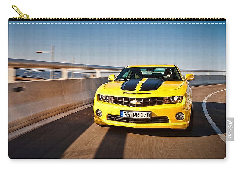 Chevrolet Camaro Zip Pouch featuring the digital art Chevrolet Camaro #9 by Super Lovely