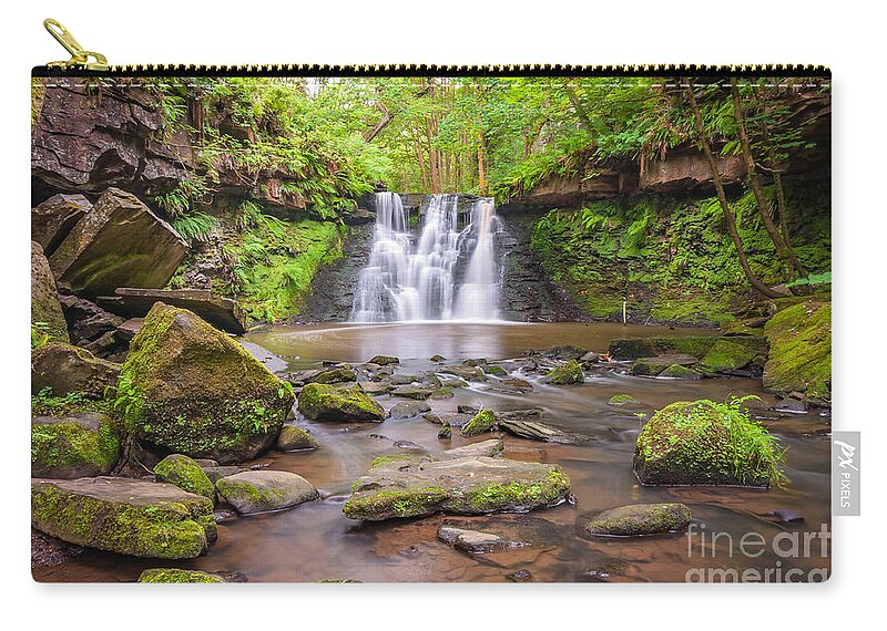 Airedale Zip Pouch featuring the photograph Goit Stock Falls on Harden Beck, by Mariusz Talarek