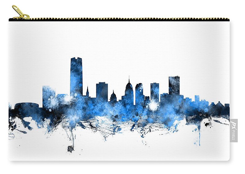 Oklahoma City Carry-all Pouch featuring the digital art Oklahoma City Skyline by Michael Tompsett