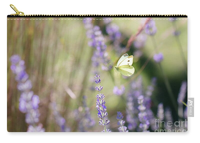 Animal Zip Pouch featuring the photograph Pieris brassicae, the large white, also called cabbage butterfly #9 by Amanda Mohler