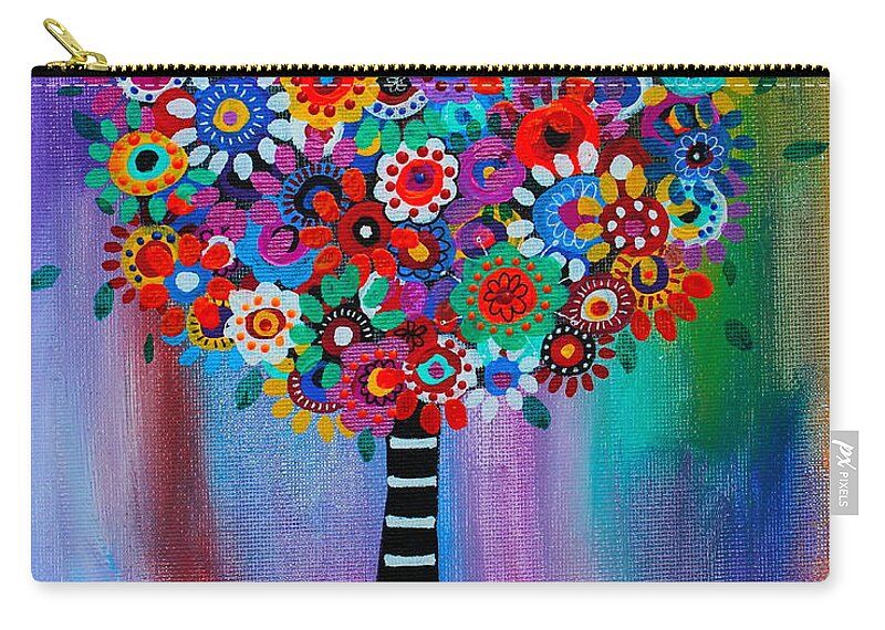 Angel Zip Pouch featuring the painting Tree Of Life #76 by Pristine Cartera Turkus