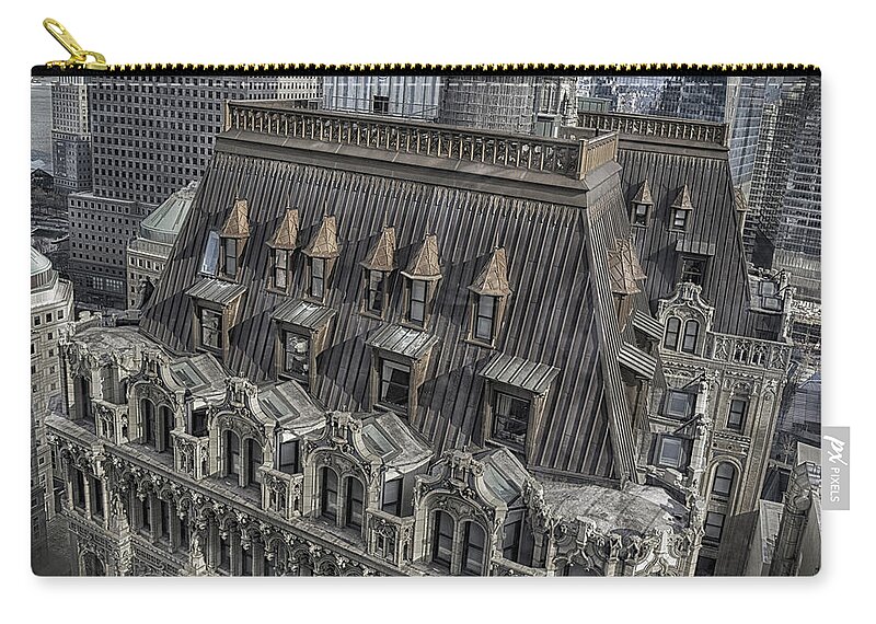 90 West Zip Pouch featuring the photograph 90 West - West Street Building by Dyle Warren