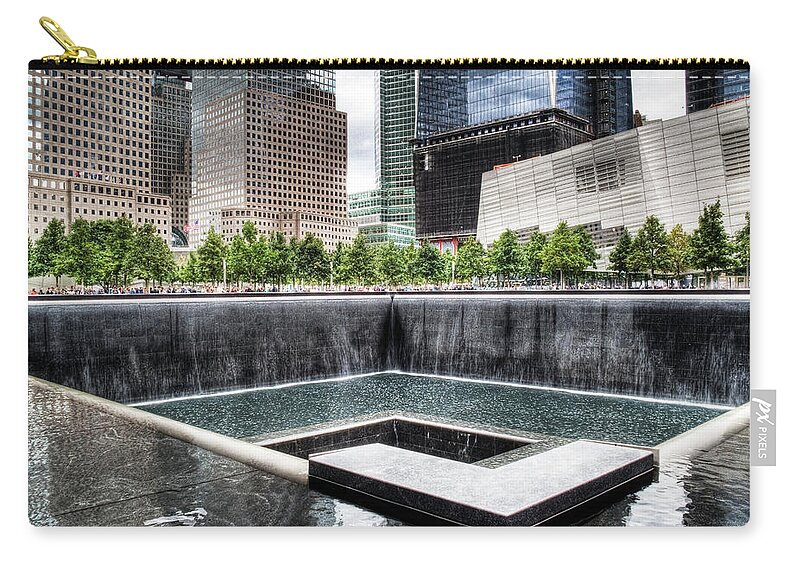 Memorial Zip Pouch featuring the photograph 911 Memorial by Joe Palermo