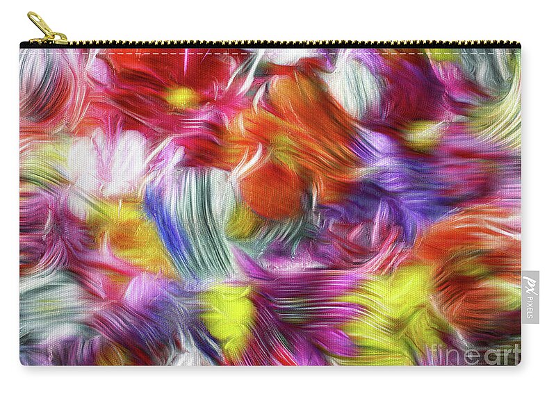 Abstract Zip Pouch featuring the painting 9a Abstract Expressionism Digital Painting by Ricardos Creations