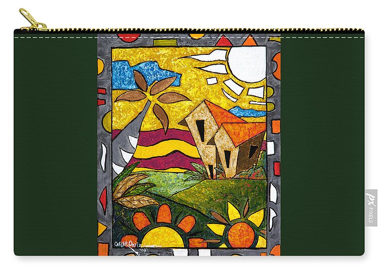 Puerto Rico Carry-all Pouch featuring the painting A Beautiful Day by Oscar Ortiz