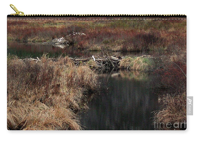 Nature Zip Pouch featuring the photograph A Beaver's Work by Skip Willits