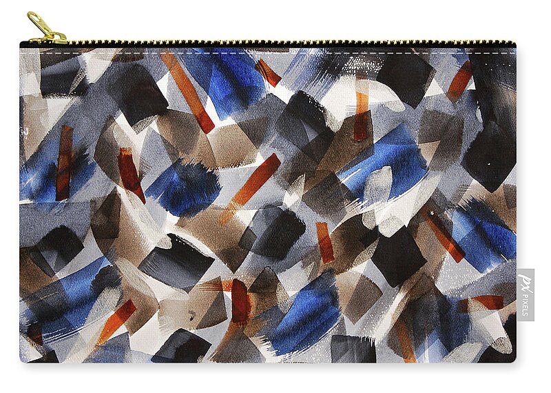 Expressive Abstract Zip Pouch featuring the painting A Blizzard of Doubt by Rein Nomm