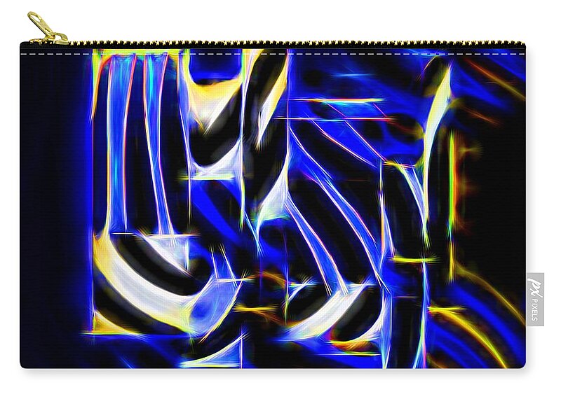 Geometric Zip Pouch featuring the digital art A Blue Blaze by Diana Mary Sharpton