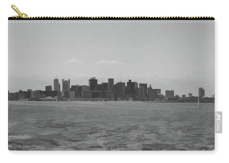 Boston Zip Pouch featuring the photograph A Boston View in Black and White by Roberta Byram