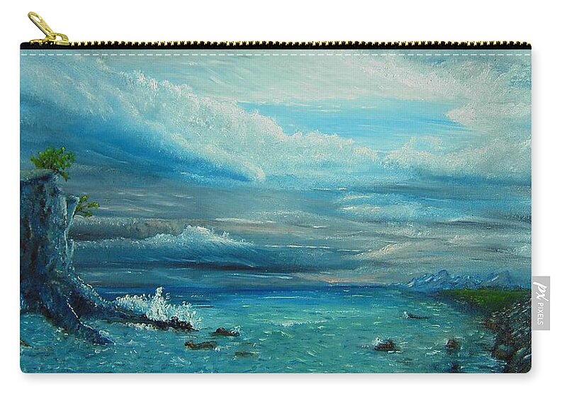  Zip Pouch featuring the painting A Break in the Storm by Daniel W Green