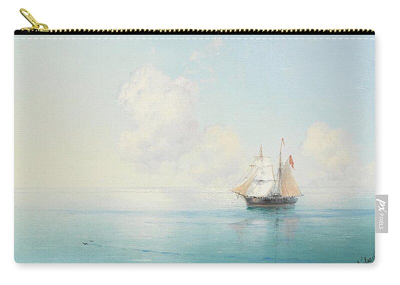 Ivan Konstantinovich Aivazovsky (russian Zip Pouch featuring the painting A Calm Morning at Sea by MotionAge Designs
