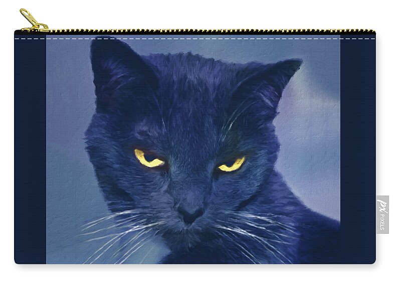 Sinister Zip Pouch featuring the photograph A Cat's Dark Night by Gabriele Pomykaj