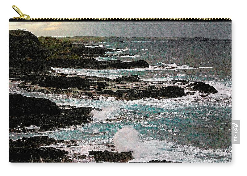 Australia Zip Pouch featuring the photograph A dangerous coastline by Blair Stuart
