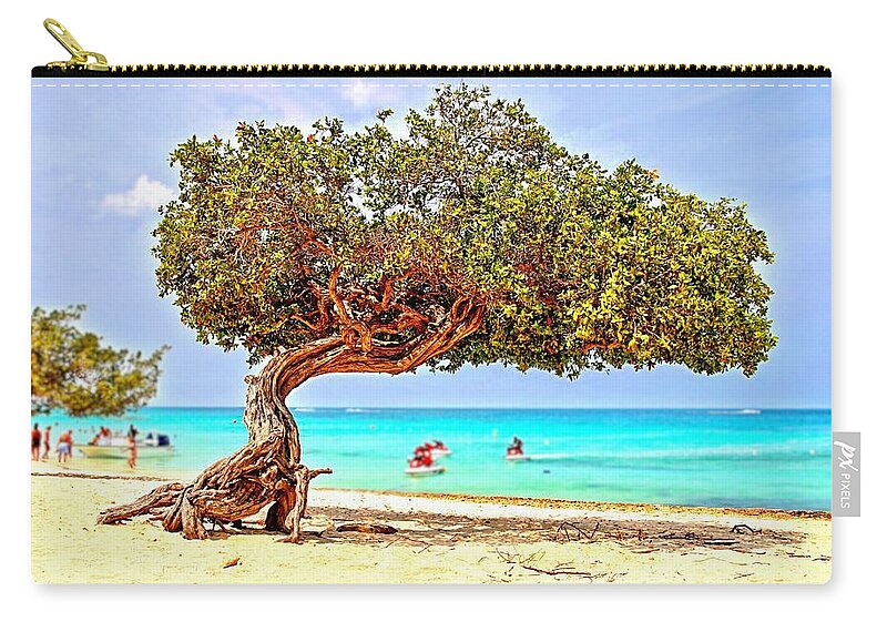 Aruba Zip Pouch featuring the photograph A Day At Eagle Beach by DJ Florek