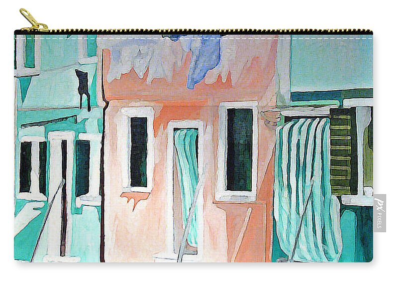 Italy Carry-all Pouch featuring the painting A Day In Burrano by Patricia Arroyo