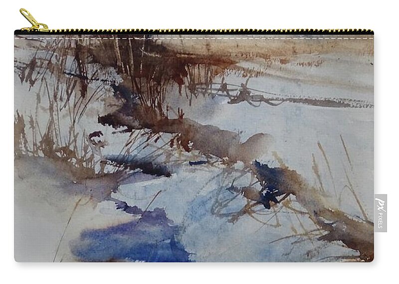 Landscape Zip Pouch featuring the painting A Day Like That by Sandra Strohschein