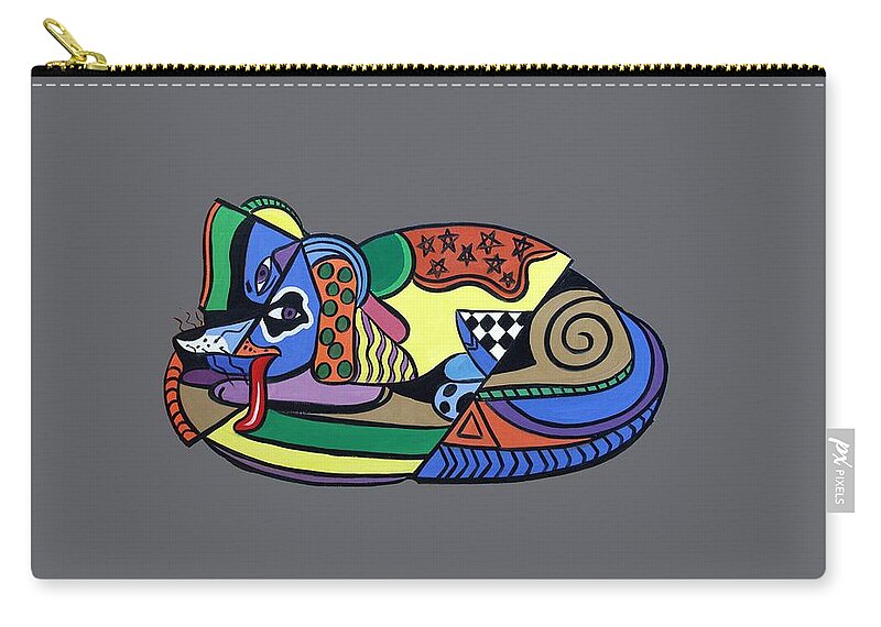 A Dog Named Picasso T-shirt Zip Pouch featuring the painting A Dog Named Picasso T-Shirt by Anthony Falbo