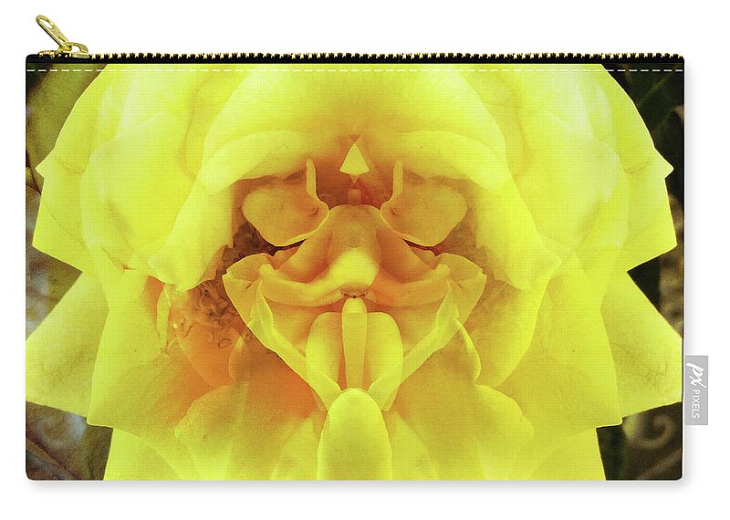 Flower Zip Pouch featuring the photograph A Face in the Flower by Xine Segalas