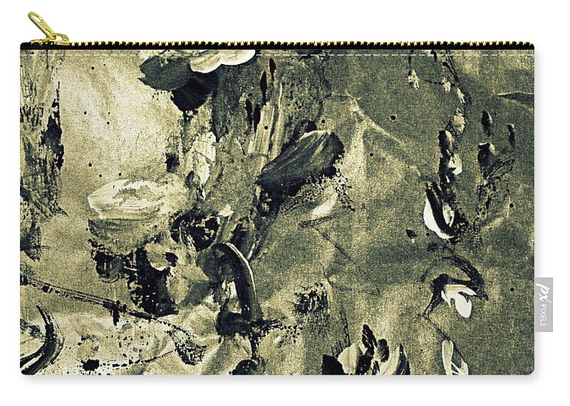Gouache And Ink Abstract Flower Painting Zip Pouch featuring the painting A Flower Dream by Nancy Kane Chapman