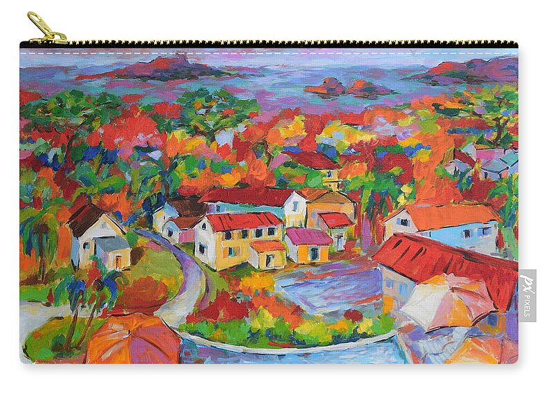 Landscape Carry-all Pouch featuring the painting A Glimpse of Paradis by Jyotika Shroff