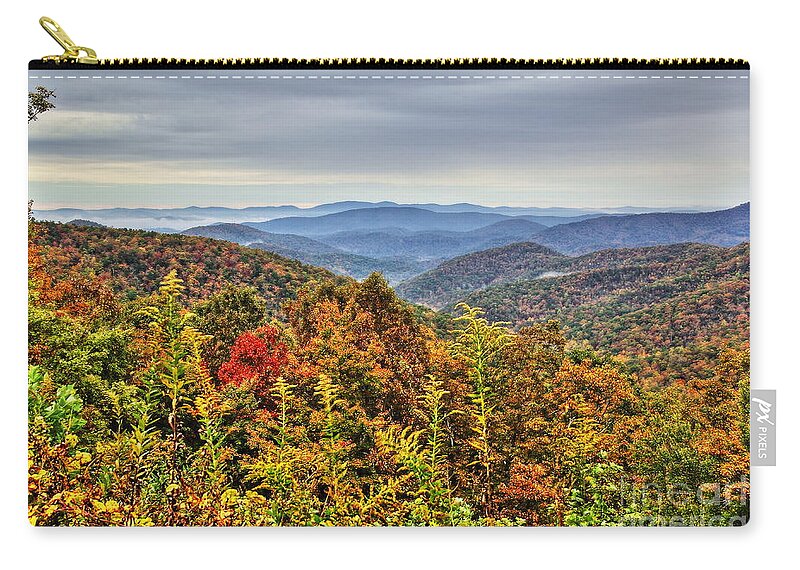Mountain Landscape Zip Pouch featuring the photograph A Good Place To Ponder by Allen Nice-Webb