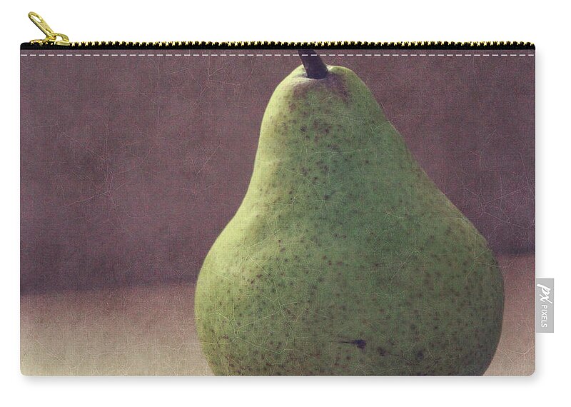 Pear Zip Pouch featuring the photograph A Green Pear- Art by Linda Woods by Linda Woods