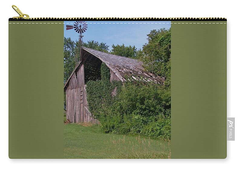 Barn Zip Pouch featuring the photograph A Has Been by Carol Allen Anfinsen