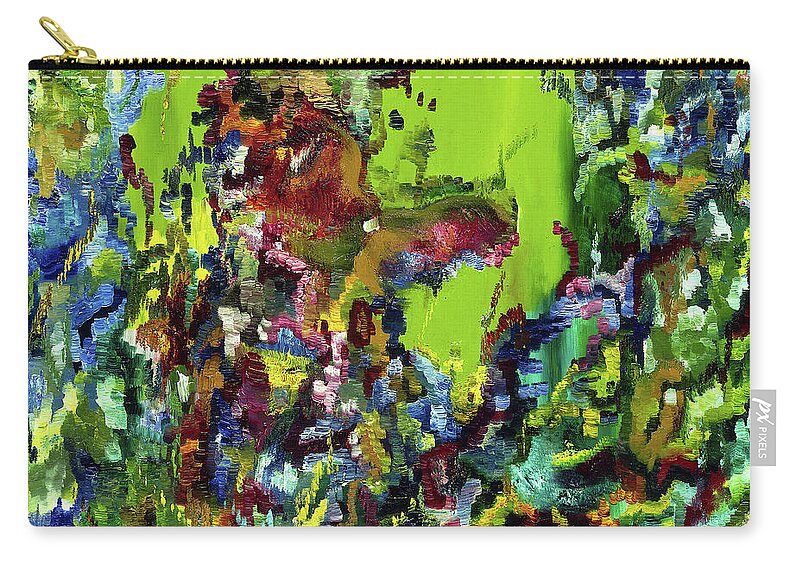 Abstract Zip Pouch featuring the painting A Kiss in the Garden by Anitra Handley-Boyt