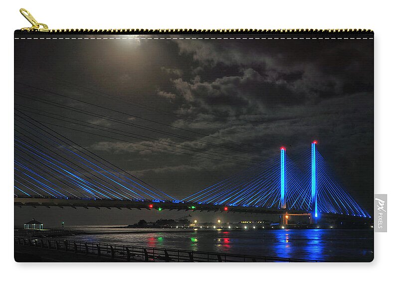 Full Moon Zip Pouch featuring the photograph A Light From Above by Bill Swartwout
