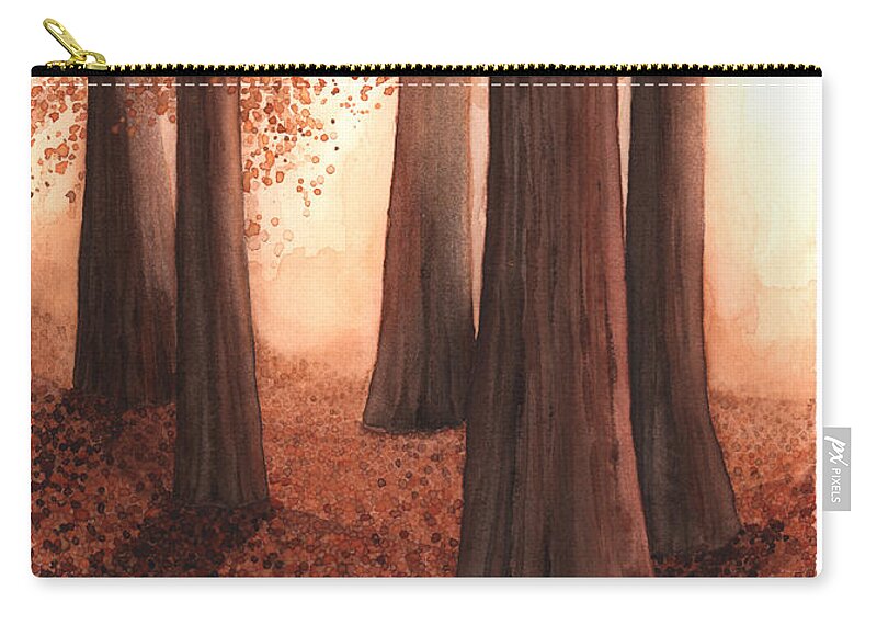 Art Carry-all Pouch featuring the painting A Light in the Woods by Hilda Wagner