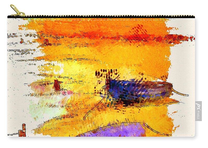 Boats Carry-all Pouch featuring the painting A Little Dingy by Julie Lueders 