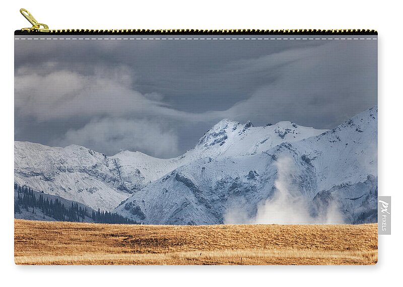 Mountain Zip Pouch featuring the photograph A Little Gust by Denise Bush