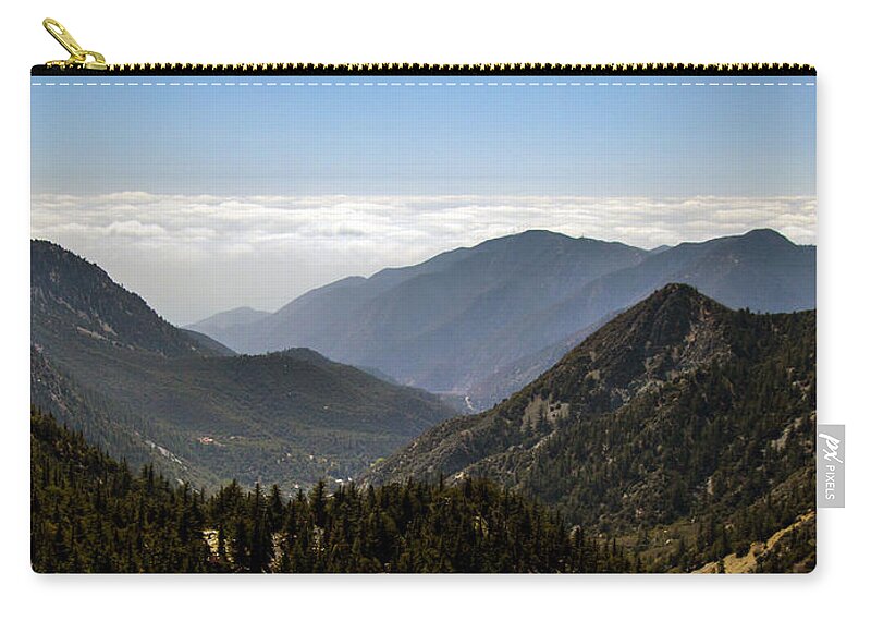 Sky Zip Pouch featuring the photograph A Lofty View by Ed Clark
