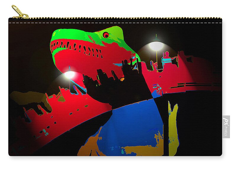 Monstrously Fun Ride Zip Pouch featuring the digital art A monstrously fun ride by David Lee Thompson