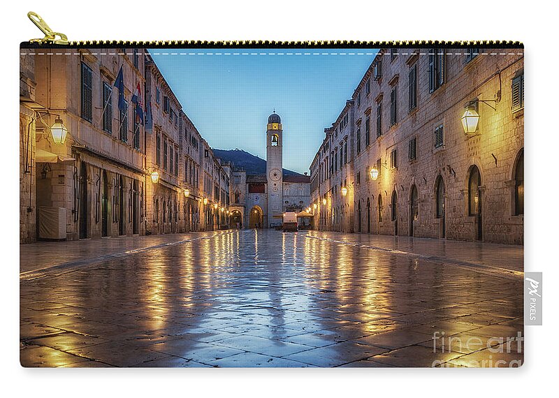 Dubrovnik Zip Pouch featuring the photograph A Morning on Stradun by JR Photography