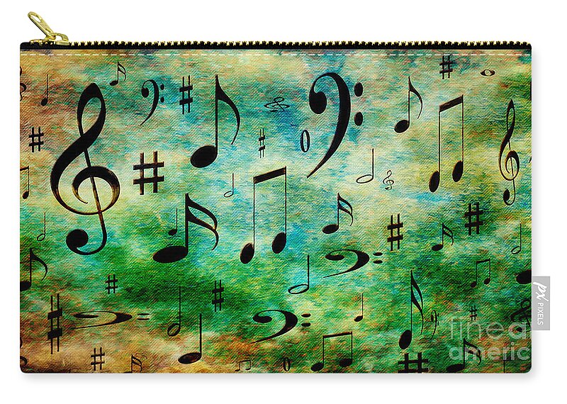 Abstract Zip Pouch featuring the digital art A Musical Storm 2 by Andee Design