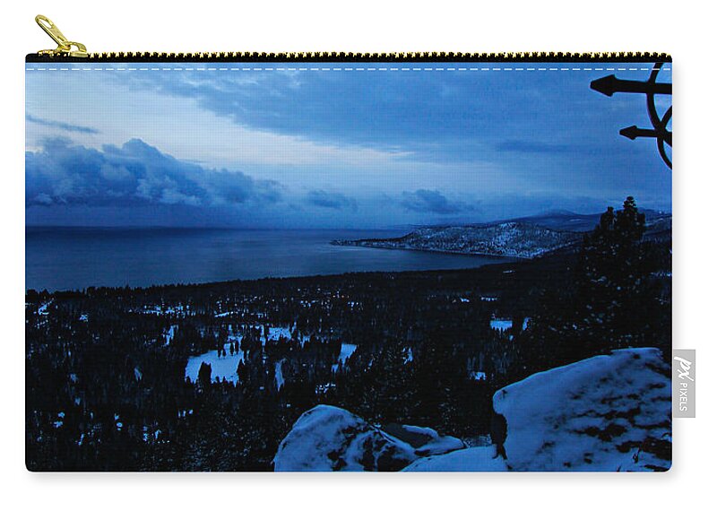 Winter Zip Pouch featuring the photograph A Frigid Village by Sean Sarsfield