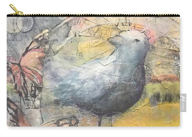Dove Zip Pouch featuring the mixed media A New Day by Eleatta Diver