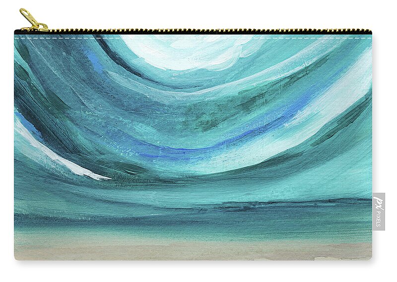 Abstract Landscape Zip Pouch featuring the painting A New Start Wide- Art by Linda Woods by Linda Woods