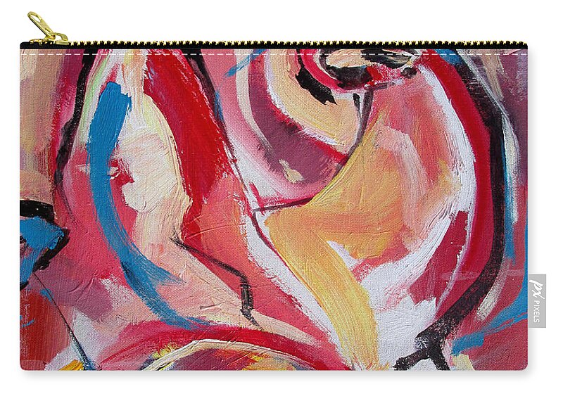 Florals Carry-all Pouch featuring the painting A Pair of Roses by John Gholson