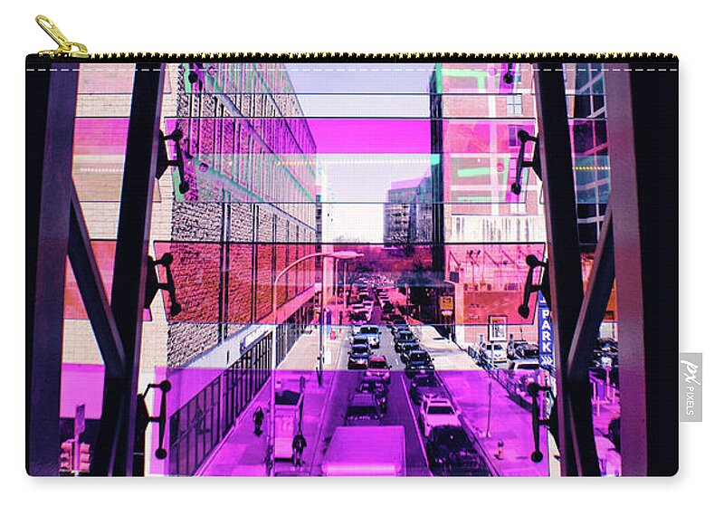 Philadelphia Zip Pouch featuring the photograph A Parking Lot with a View by Sandy Moulder