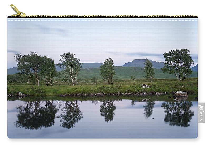 Loch Ba Zip Pouch featuring the photograph A Pastel Sky over Loch Ba by Stephen Taylor