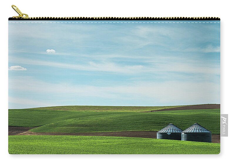 Agriculture Zip Pouch featuring the photograph A pastoral scene from Palouse. by Usha Peddamatham