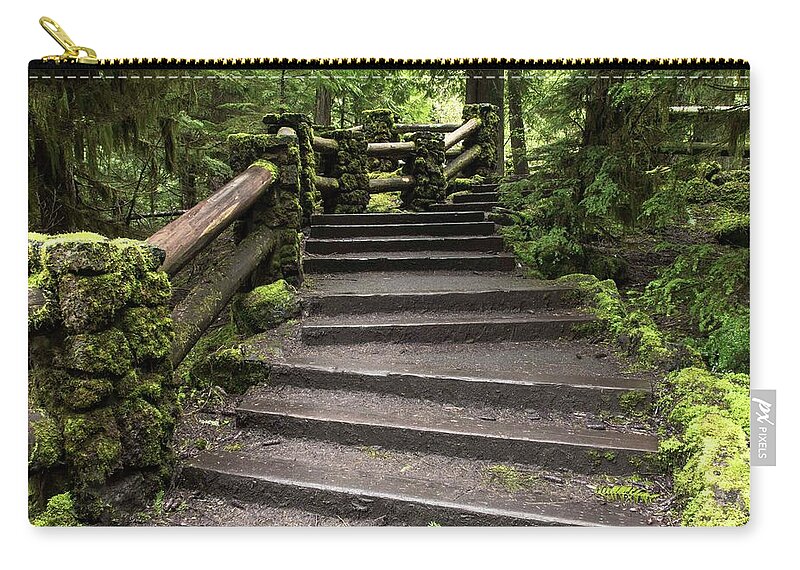 Pathway Zip Pouch featuring the photograph A Pathway To Sahalie Fall - 3 by Hany J
