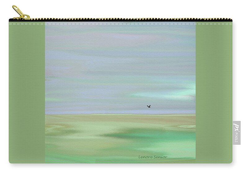 Abstract Zip Pouch featuring the painting A Peaceful Day by Lenore Senior
